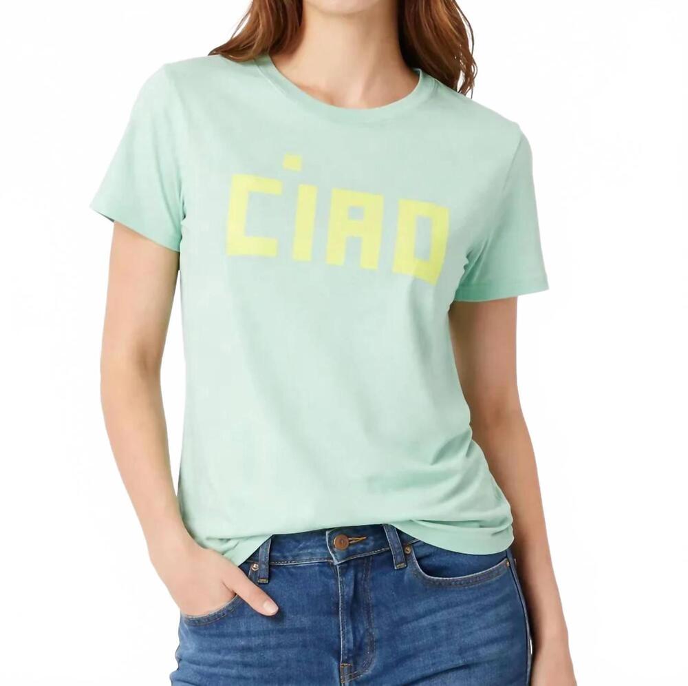 NEW CLARE V. classic graphic ciao tee in menthe